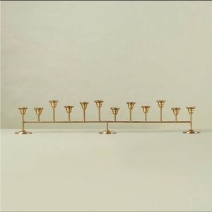 Antiqued Metal Taper Ruffled Candelabra Brass Finish - Hearth & Hand Magnolia